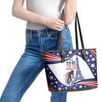 Personalized USA Cycling Leather Tote Bag One For All Summer Sport - Wonder Print Shop