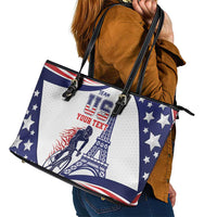 Personalized USA Cycling Leather Tote Bag One For All Summer Sport - Wonder Print Shop