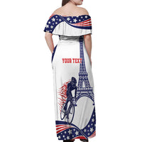 Personalized USA Cycling Off Shoulder Maxi Dress One For All Summer Sport - Wonder Print Shop