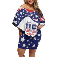 Personalized USA Cycling Off Shoulder Short Dress One For All Summer Sport - Wonder Print Shop