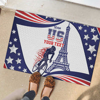 Personalized USA Cycling Rubber Doormat One For All Summer Sport - Wonder Print Shop