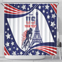 Personalized USA Cycling Shower Curtain One For All Summer Sport