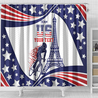 Personalized USA Cycling Shower Curtain One For All Summer Sport
