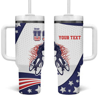 Personalized USA Cycling Tumbler With Handle One For All Summer Sport - Wonder Print Shop