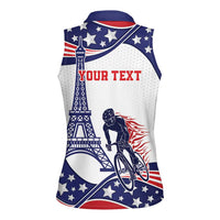 Personalized USA Cycling Women Sleeveless Polo Shirt One For All Summer Sport - Wonder Print Shop