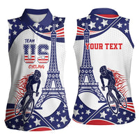Personalized USA Cycling Women Sleeveless Polo Shirt One For All Summer Sport - Wonder Print Shop