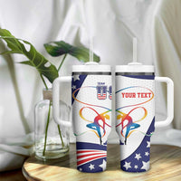 Personalized USA Gymnastics Tumbler With Handle One For All Summer Sport - Wonder Print Shop