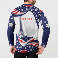 Personalized USA Swimming Button Sweatshirt One For All Summer Sport LT9 - Wonder Print Shop