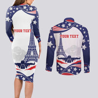 Personalized USA Swimming Couples Matching Long Sleeve Bodycon Dress and Long Sleeve Button Shirt One For All Summer Sport LT9 - Wonder Print Shop