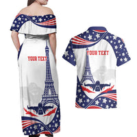 Personalized USA Swimming Couples Matching Off Shoulder Maxi Dress and Hawaiian Shirt One For All Summer Sport LT9 - Wonder Print Shop
