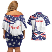 Personalized USA Swimming Couples Matching Off Shoulder Short Dress and Hawaiian Shirt One For All Summer Sport LT9 - Wonder Print Shop