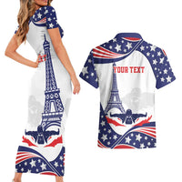 Personalized USA Swimming Couples Matching Short Sleeve Bodycon Dress and Hawaiian Shirt One For All Summer Sport LT9 - Wonder Print Shop