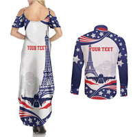 Personalized USA Swimming Couples Matching Summer Maxi Dress and Long Sleeve Button Shirt One For All Summer Sport LT9 - Wonder Print Shop