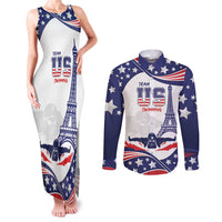 Personalized USA Swimming Couples Matching Tank Maxi Dress and Long Sleeve Button Shirt One For All Summer Sport LT9 - Wonder Print Shop