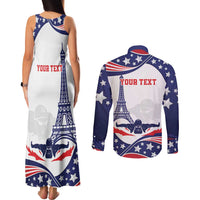 Personalized USA Swimming Couples Matching Tank Maxi Dress and Long Sleeve Button Shirt One For All Summer Sport LT9 - Wonder Print Shop