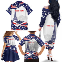Personalized USA Swimming Family Matching Off The Shoulder Long Sleeve Dress and Hawaiian Shirt One For All Summer Sport - Wonder Print Shop