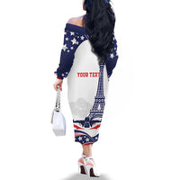 Personalized USA Swimming Family Matching Off The Shoulder Long Sleeve Dress and Hawaiian Shirt One For All Summer Sport - Wonder Print Shop