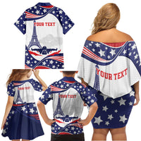 Personalized USA Swimming Family Matching Off Shoulder Short Dress and Hawaiian Shirt One For All Summer Sport LT9 - Wonder Print Shop