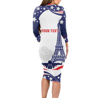 Personalized USA Swimming Long Sleeve Bodycon Dress One For All Summer Sport - Wonder Print Shop