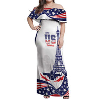 Personalized USA Swimming Off Shoulder Maxi Dress One For All Summer Sport - Wonder Print Shop