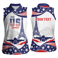 Personalized USA Swimming Women Sleeveless Polo Shirt One For All Summer Sport - Wonder Print Shop