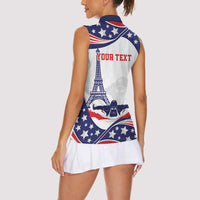 Personalized USA Swimming Women Sleeveless Polo Shirt One For All Summer Sport - Wonder Print Shop