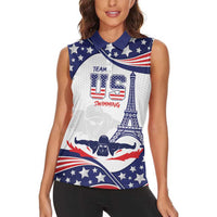 Personalized USA Swimming Women Sleeveless Polo Shirt One For All Summer Sport - Wonder Print Shop