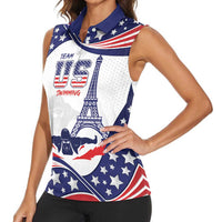 Personalized USA Swimming Women Sleeveless Polo Shirt One For All Summer Sport - Wonder Print Shop