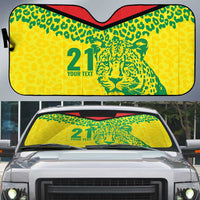 Custom Guyana Golden Jaguars Auto Sun Shade Heritage Flame Edition - Wonder Print Shop