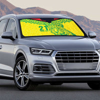 Custom Guyana Golden Jaguars Auto Sun Shade Heritage Flame Edition - Wonder Print Shop