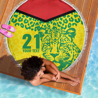 Custom Guyana Golden Jaguars Beach Blanket Heritage Flame Edition - Wonder Print Shop
