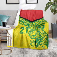 Custom Guyana Golden Jaguars Blanket Heritage Flame Edition - Wonder Print Shop