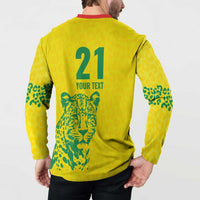 Custom Guyana Golden Jaguars Button Sweatshirt Heritage Flame Edition - Wonder Print Shop