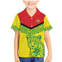 Custom Guyana Golden Jaguars Family Matching Mermaid Dress and Hawaiian Shirt Heritage Flame Edition - Wonder Print Shop