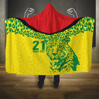Custom Guyana Golden Jaguars Hooded Blanket Heritage Flame Edition - Wonder Print Shop