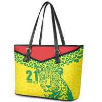 Custom Guyana Golden Jaguars Leather Tote Bag Heritage Flame Edition - Wonder Print Shop