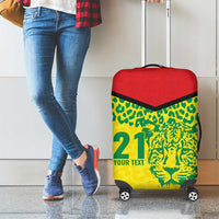 Custom Guyana Golden Jaguars Luggage Cover Heritage Flame Edition - Wonder Print Shop