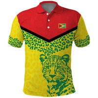 Custom Guyana Golden Jaguars Polo Shirt Heritage Flame Edition - Wonder Print Shop