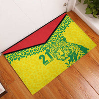 Custom Guyana Golden Jaguars Rubber Doormat Heritage Flame Edition - Wonder Print Shop