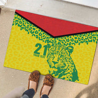 Custom Guyana Golden Jaguars Rubber Doormat Heritage Flame Edition - Wonder Print Shop