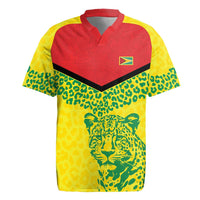 Custom Guyana Golden Jaguars Rugby Jersey Heritage Flame Edition - Wonder Print Shop