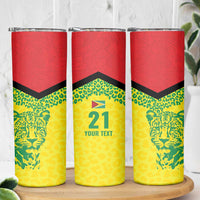 Custom Guyana Golden Jaguars Skinny Tumbler Heritage Flame Edition - Wonder Print Shop