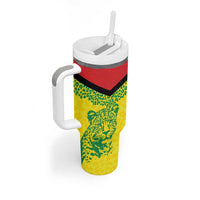 Custom Guyana Golden Jaguars Tumbler With Handle Heritage Flame Edition - Wonder Print Shop