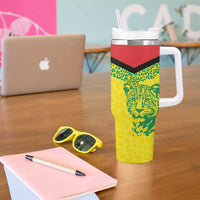 Custom Guyana Golden Jaguars Tumbler With Handle Heritage Flame Edition - Wonder Print Shop