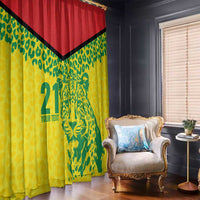 Custom Guyana Golden Jaguars Window Curtain Heritage Flame Edition - Wonder Print Shop