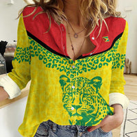 Custom Guyana Golden Jaguars Women Casual Shirt Heritage Flame Edition - Wonder Print Shop