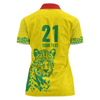 Custom Guyana Golden Jaguars Women Polo Shirt Heritage Flame Edition - Wonder Print Shop