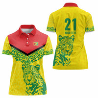 Custom Guyana Golden Jaguars Women Polo Shirt Heritage Flame Edition - Wonder Print Shop