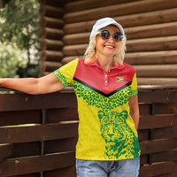 Custom Guyana Golden Jaguars Women Polo Shirt Heritage Flame Edition - Wonder Print Shop