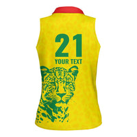 Custom Guyana Golden Jaguars Women Sleeveless Polo Shirt Heritage Flame Edition - Wonder Print Shop